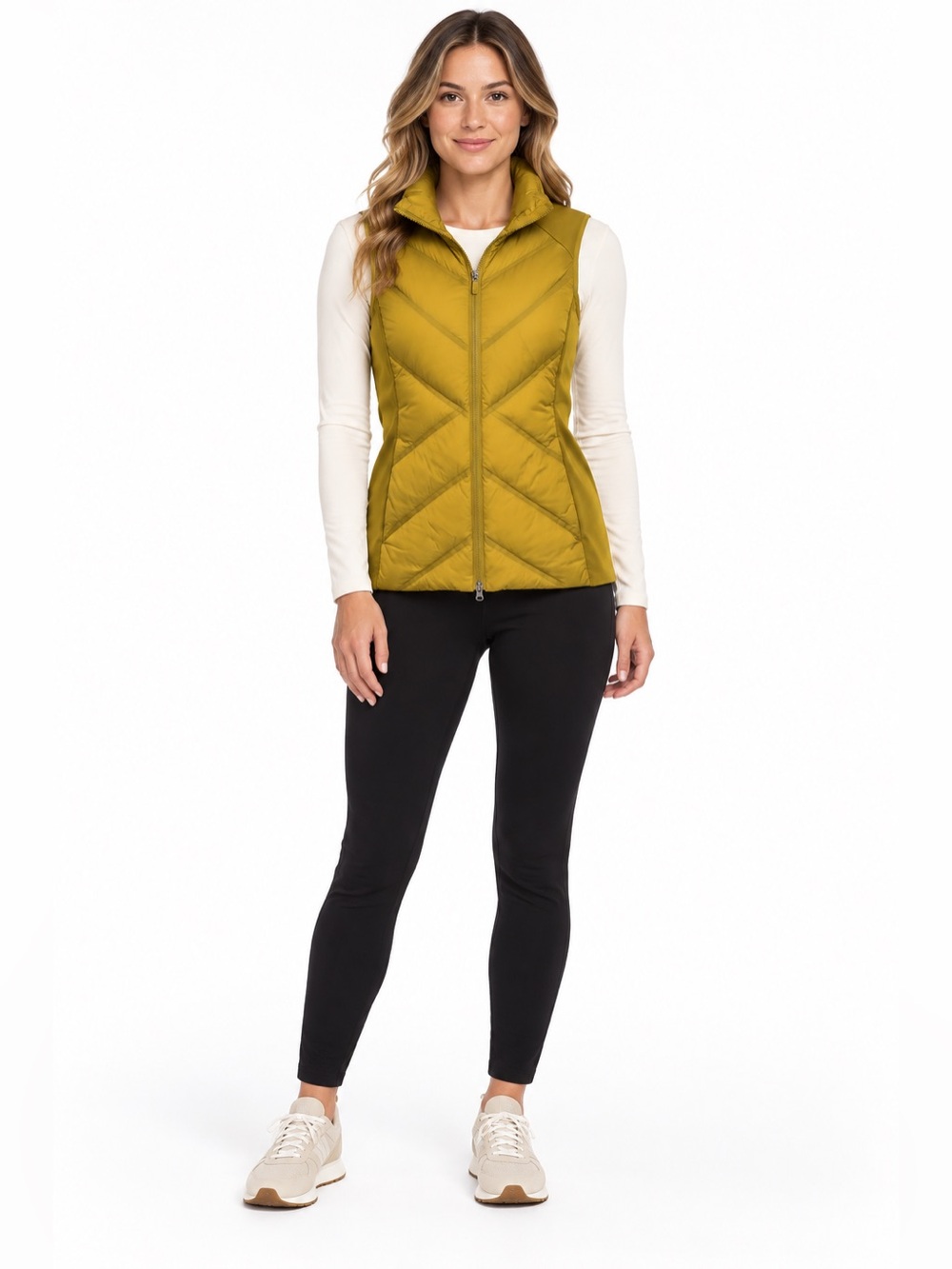 Athleta Inlet Quilted Vest Mustard Yellow Size S